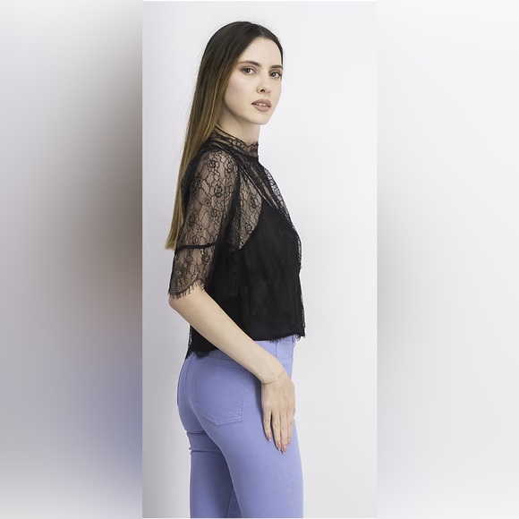 NWT Mango Aniseed black lace blouse - Picture 3 of 11